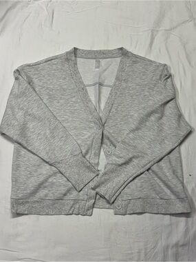 Lively Light Gray V-Neck Button Cardigan
